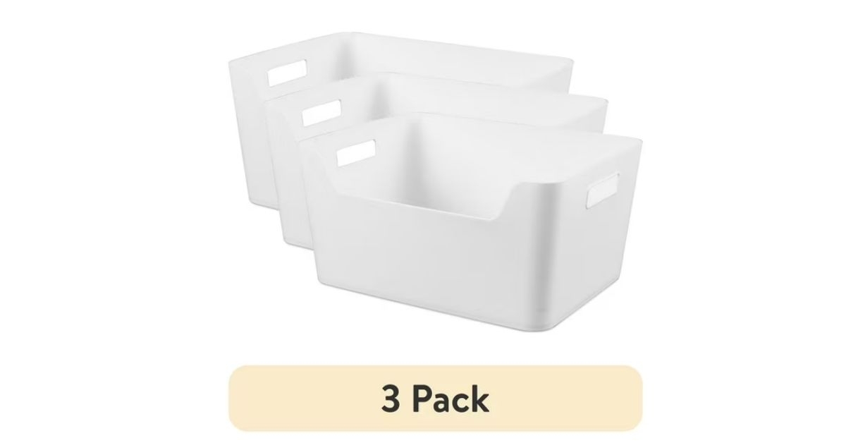 extra large white easy access plastic storage bin