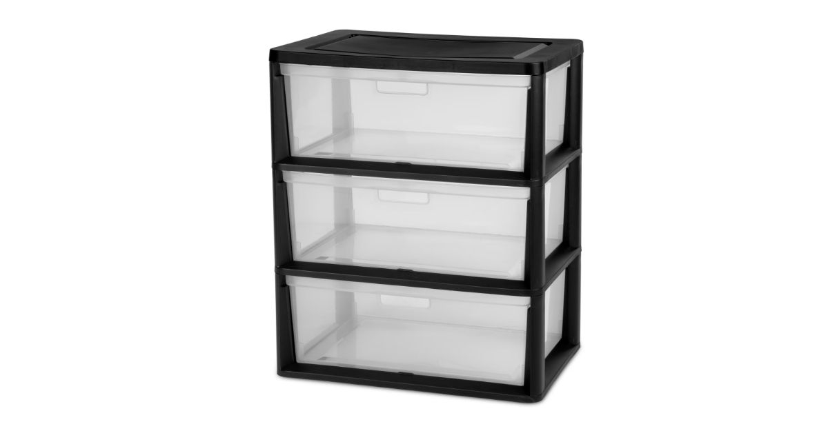 sterilite wide 3-drawer tower