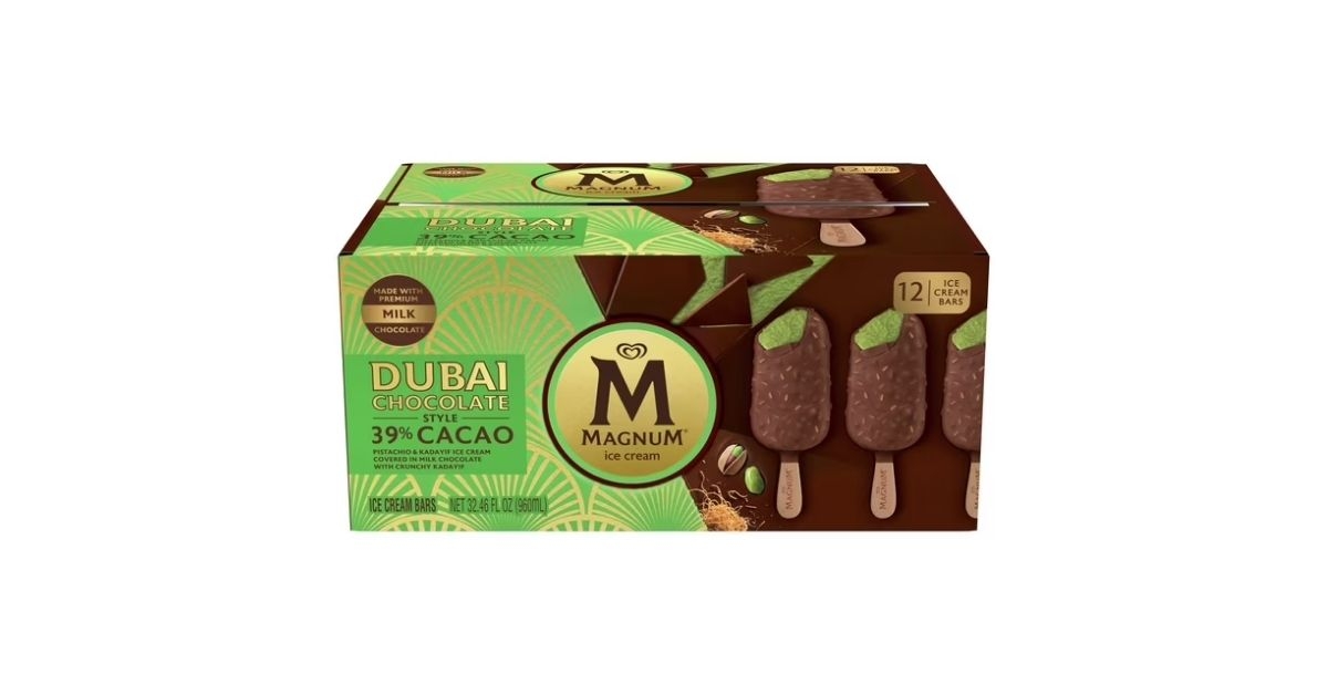 magnum dubai chocolate style ice cream bars