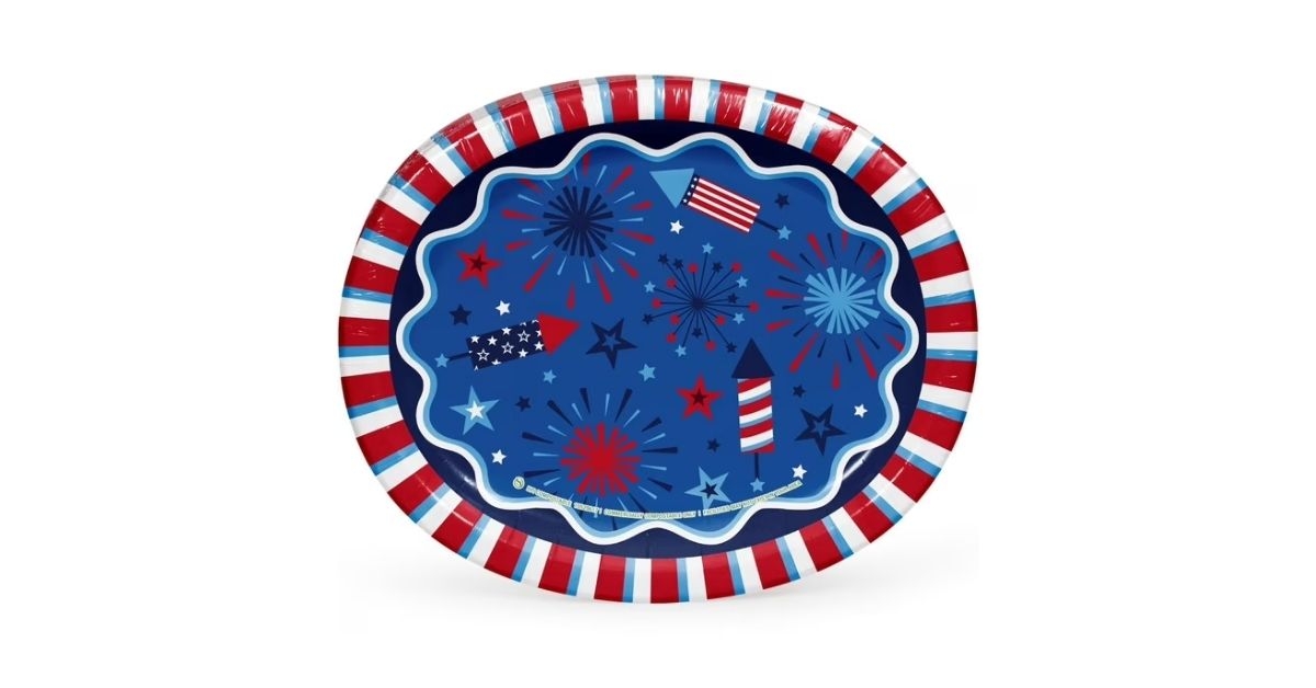 patriotic oval paper plates