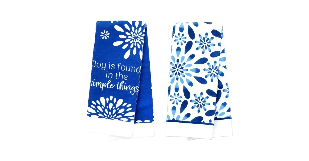 blue kitchen towel
