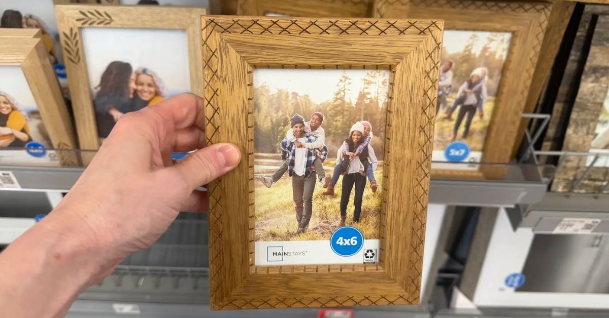 etched wood photo frame