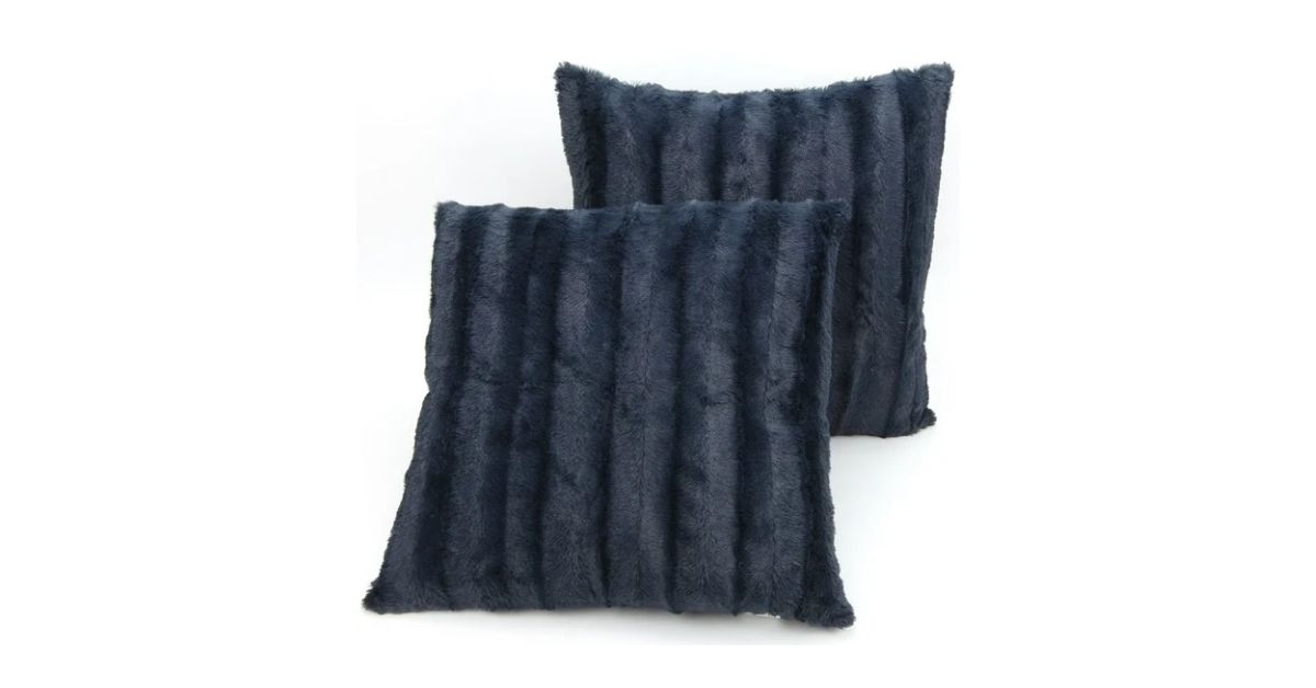 faux fur throw pillows set of 2