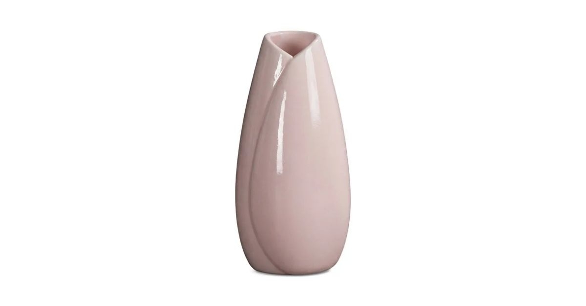 modern ribbed decorative vase