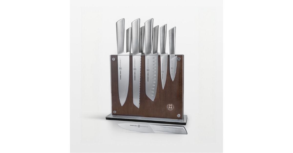 acacia forged stainless steel knife block set
