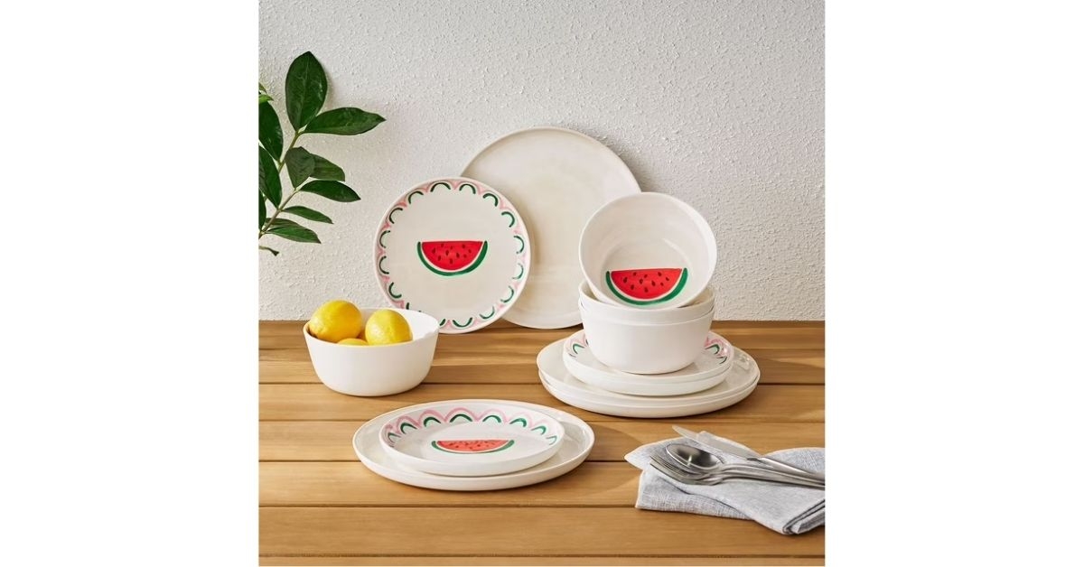 bamboo melamine dinnerware set