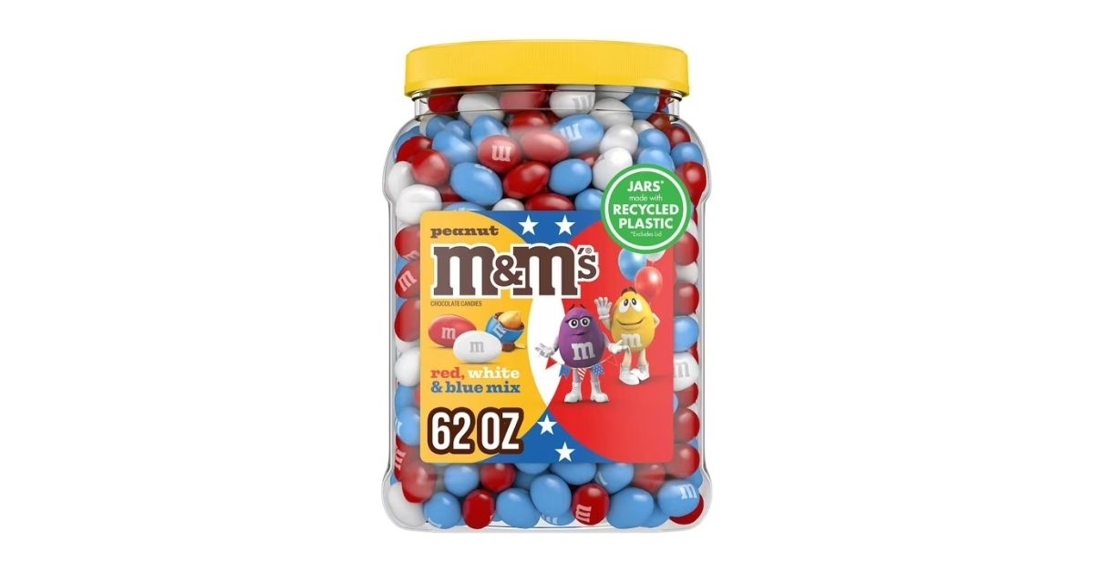 mms peanut red white blue