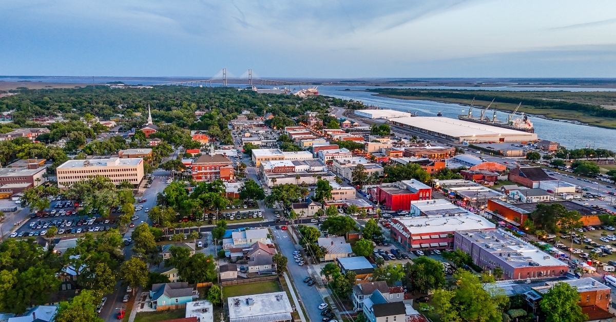 aerial view of brunswick city
