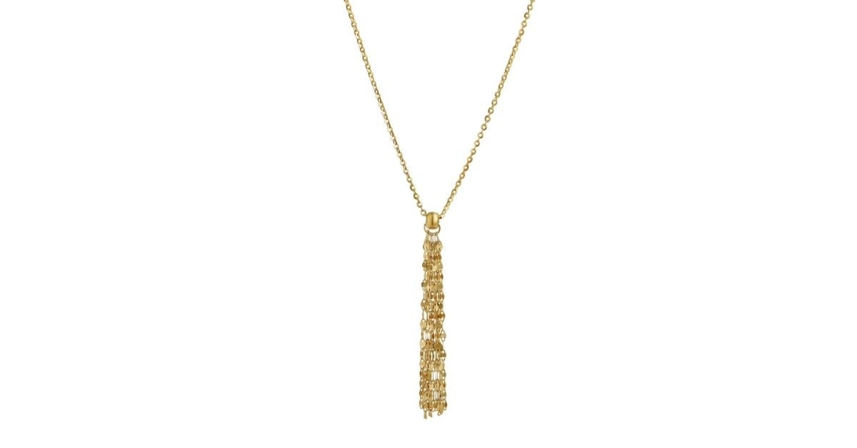 yellow diamond chain tassel necklace