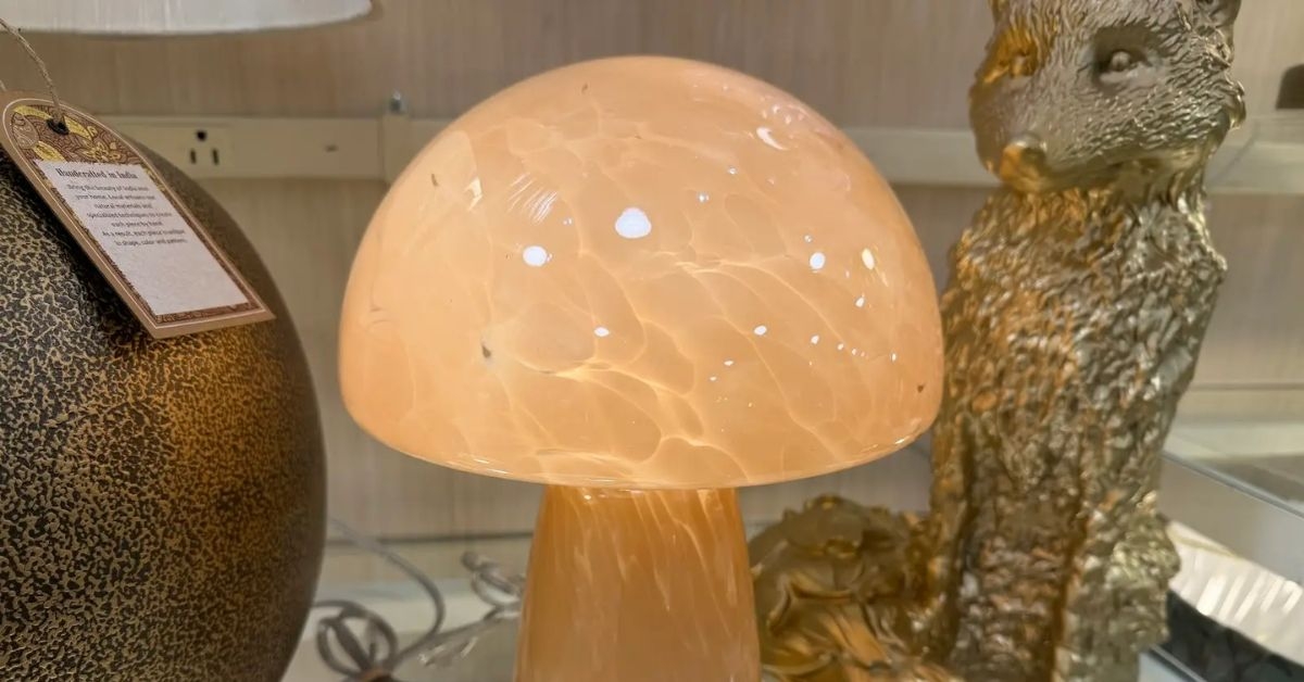 glass mushroom table lamp