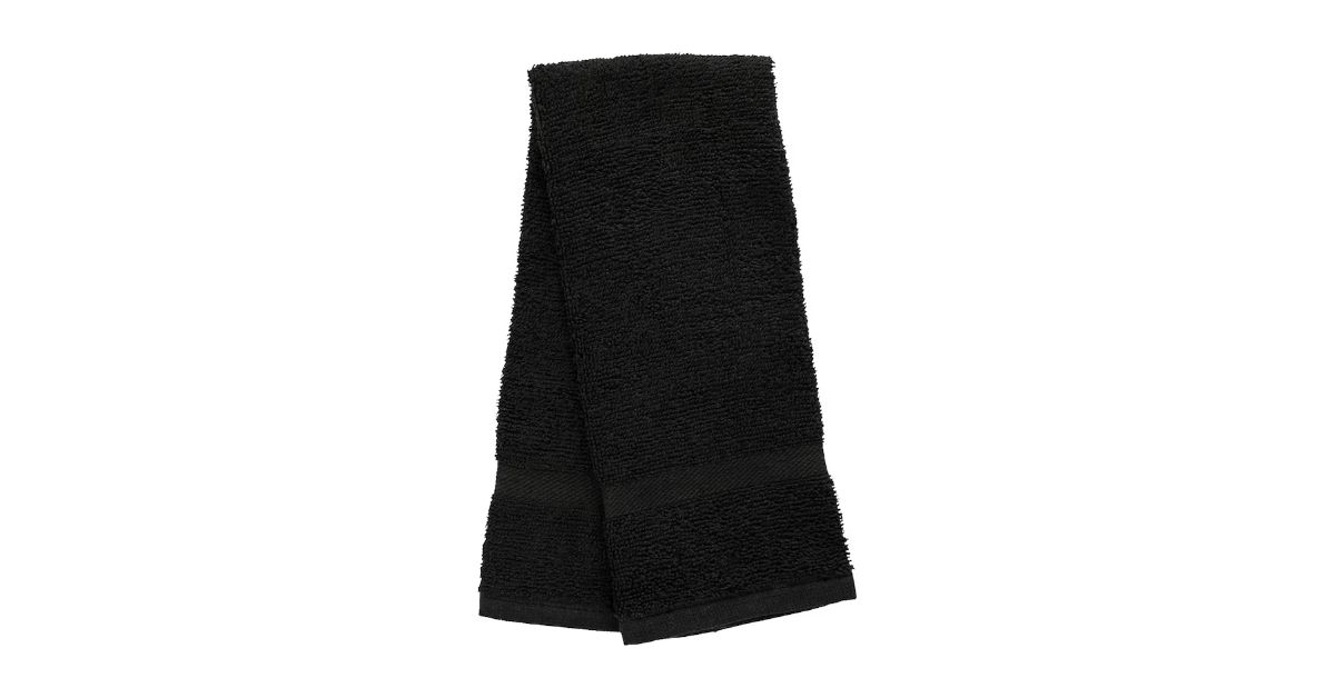 black heavy cotton hand towel