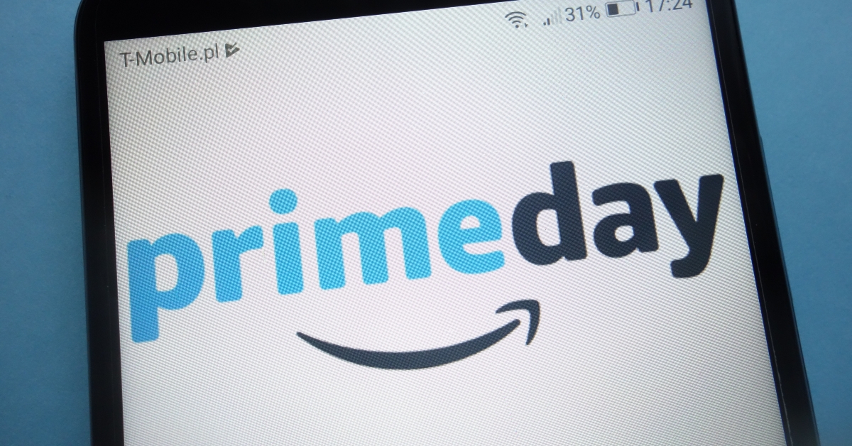 Amazon prime day logo on smartphone