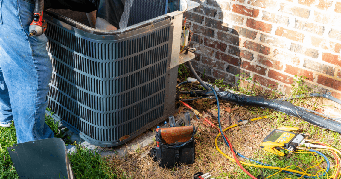 HVAC repair at a residential home
