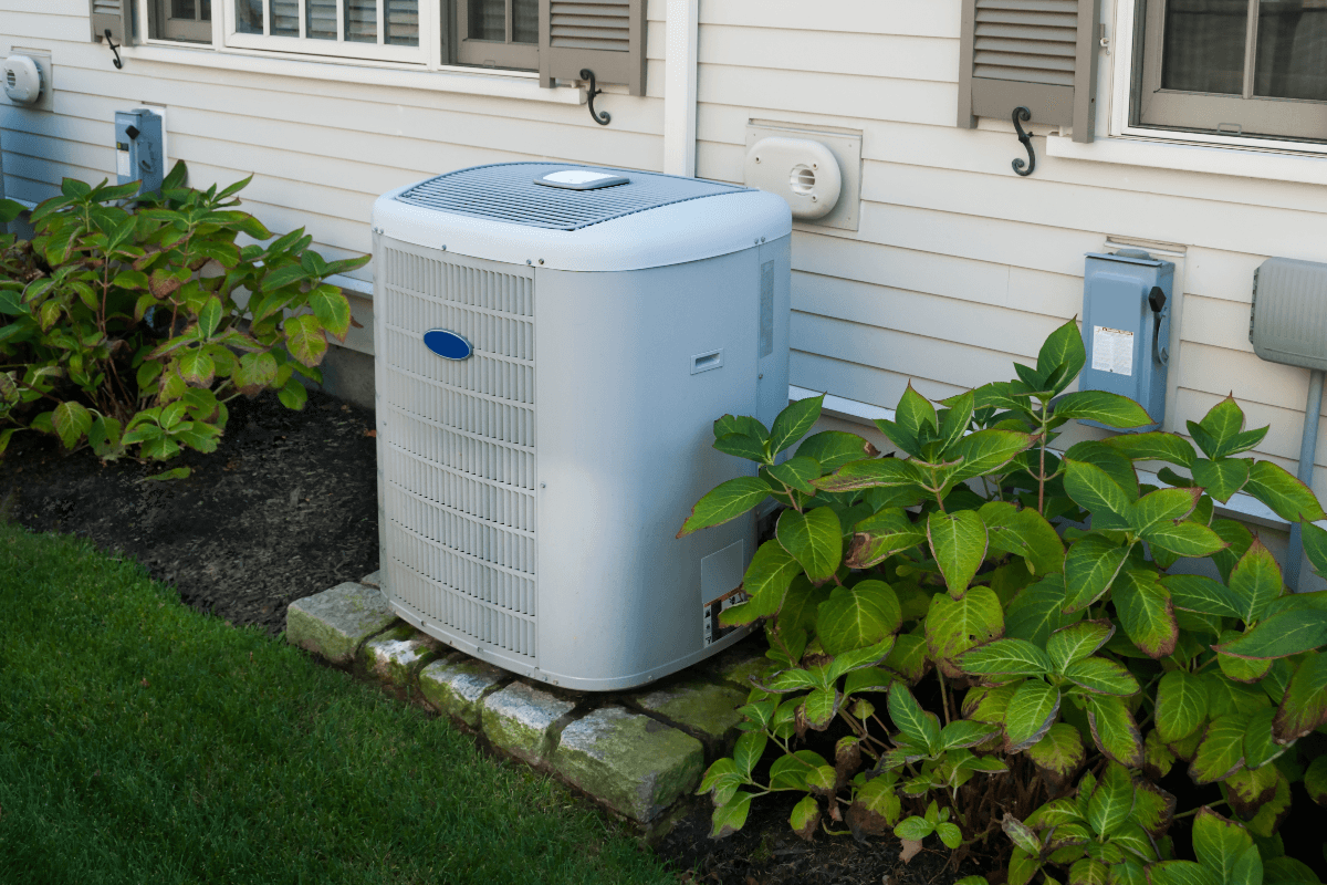New hvac system outside residential home