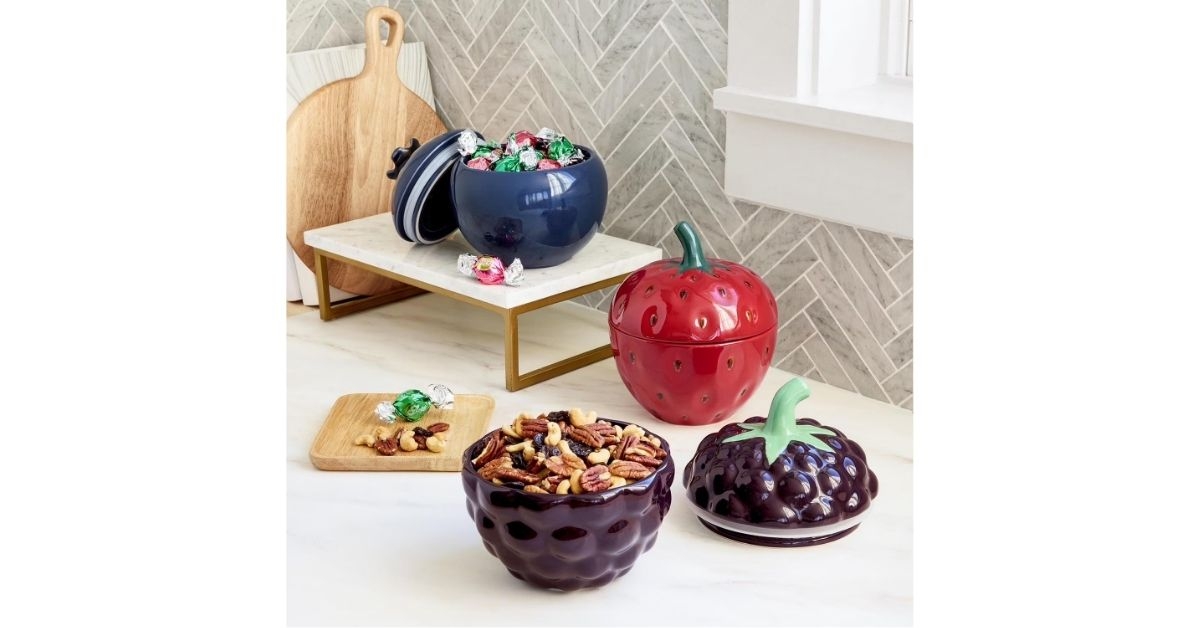 stoneware berry canister set