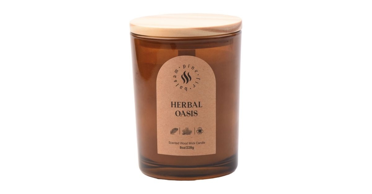 amber glass candle