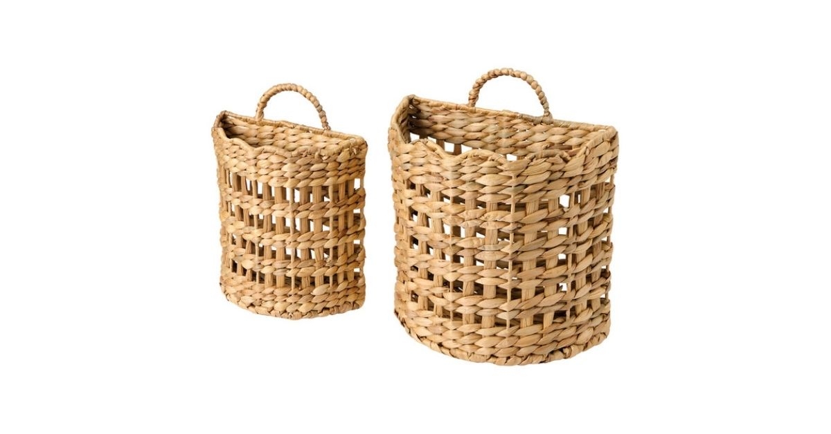 hanging woven baskets