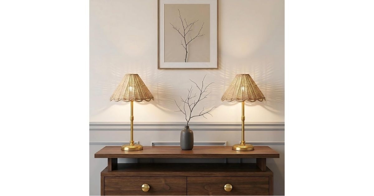 rattan table lamp