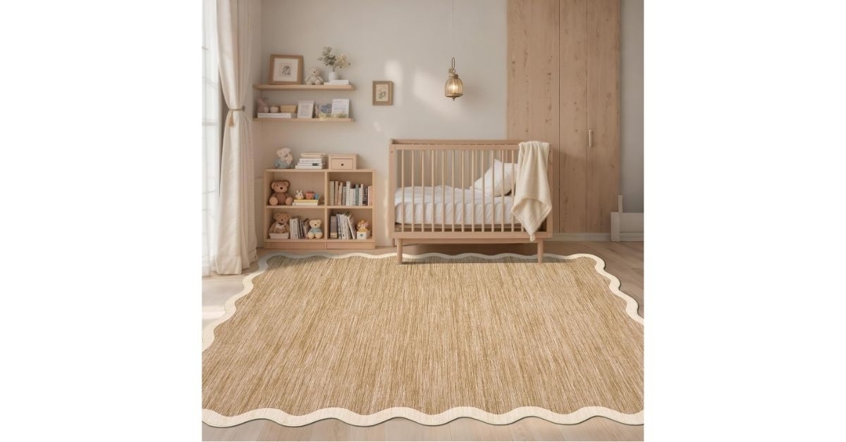 scalloped area rug