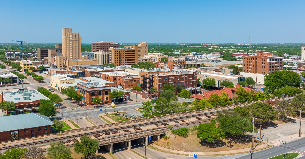 Aerial View of Abilene Texas Downtown