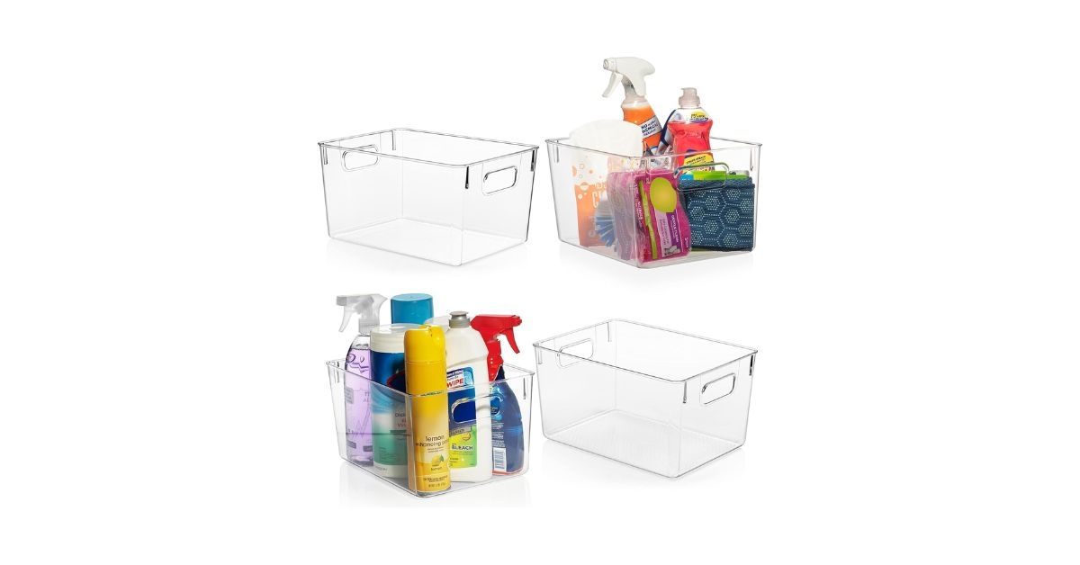 clearspace clear plastic storage bins