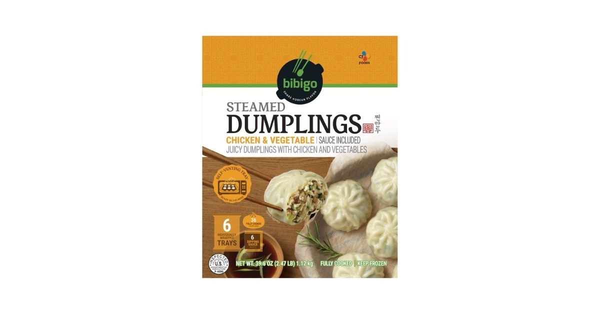 cj bibigo steamed dumplings chicken vegetable