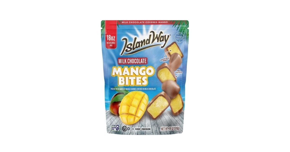 milk chocolate covered mango bites