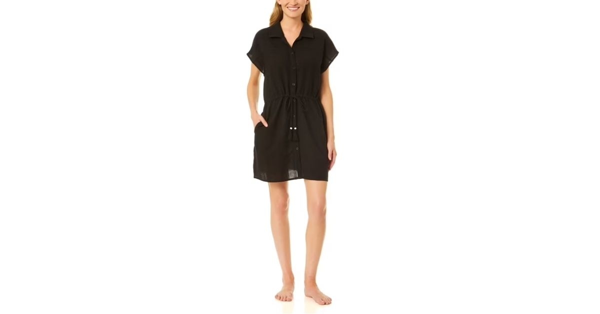 womens shirt dress cover up