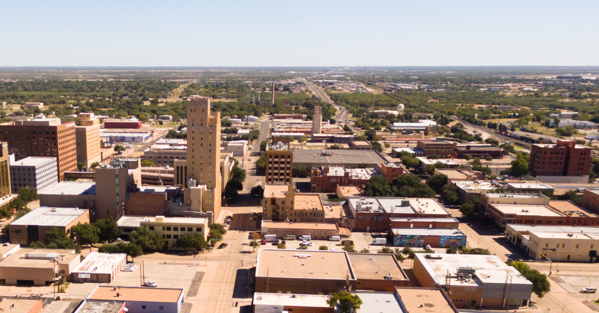 empty street lubbock texas downtown
