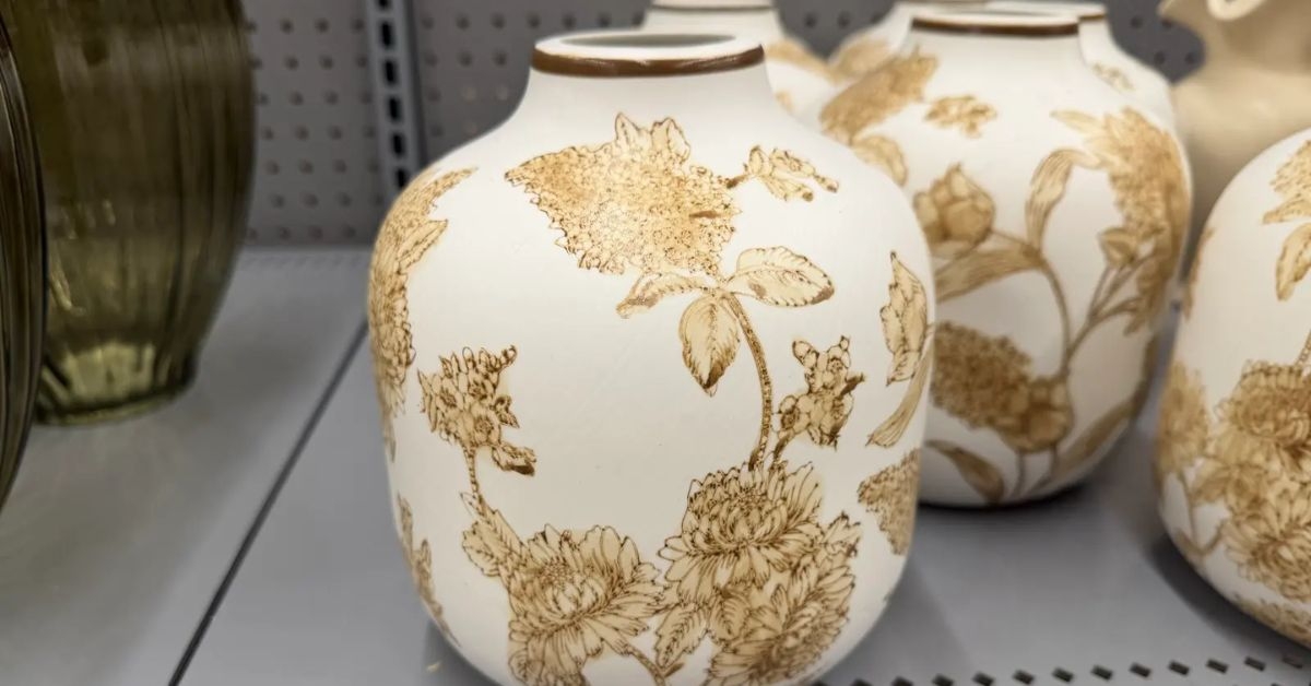 painted floral vase