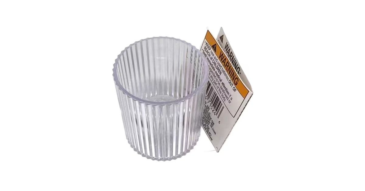 clear ribbed plastic glass
