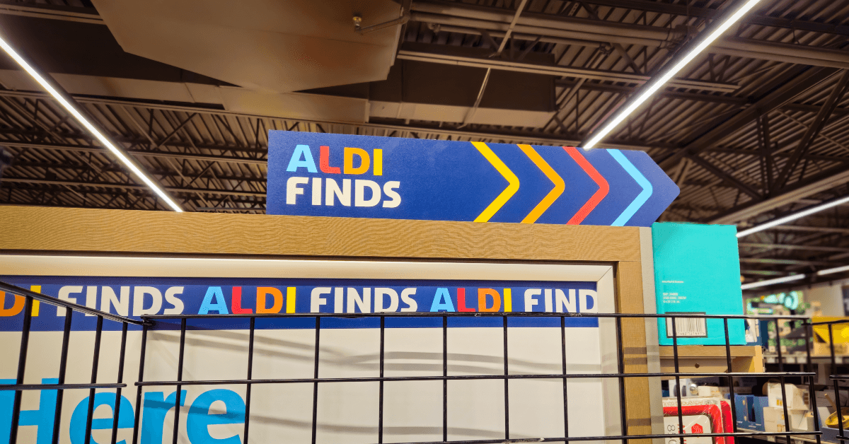Aldi's Finds sign in store 1