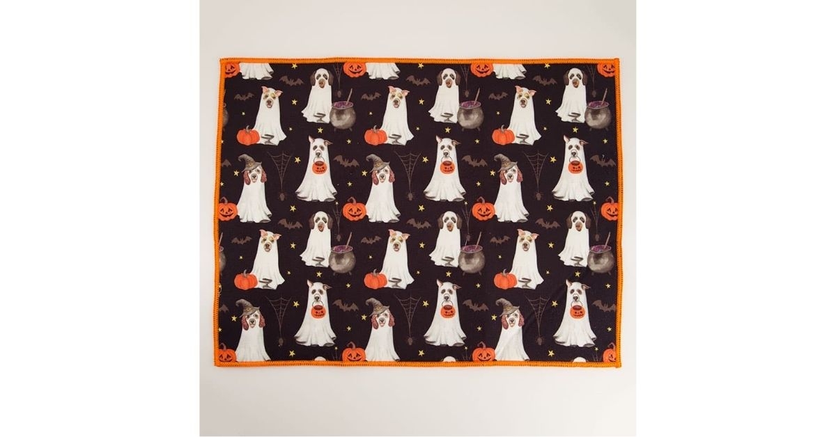 halloween dogs drying mat