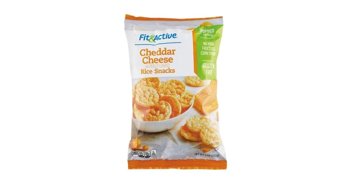 fit and active cheddar cheese rice snacks