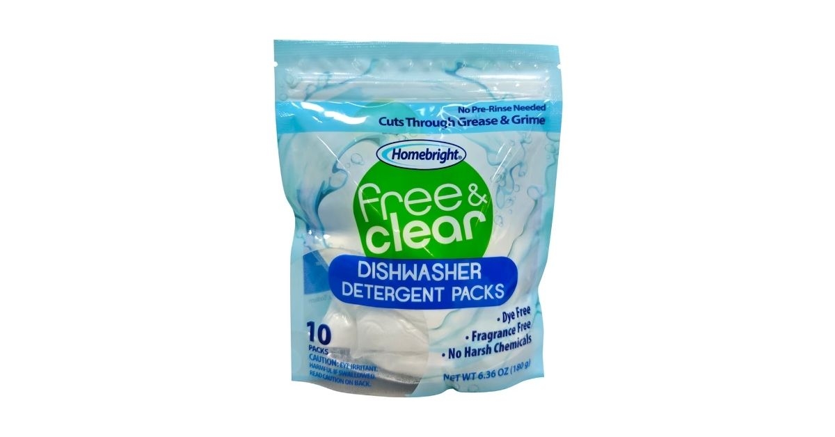 homebright free and clear dish detergent