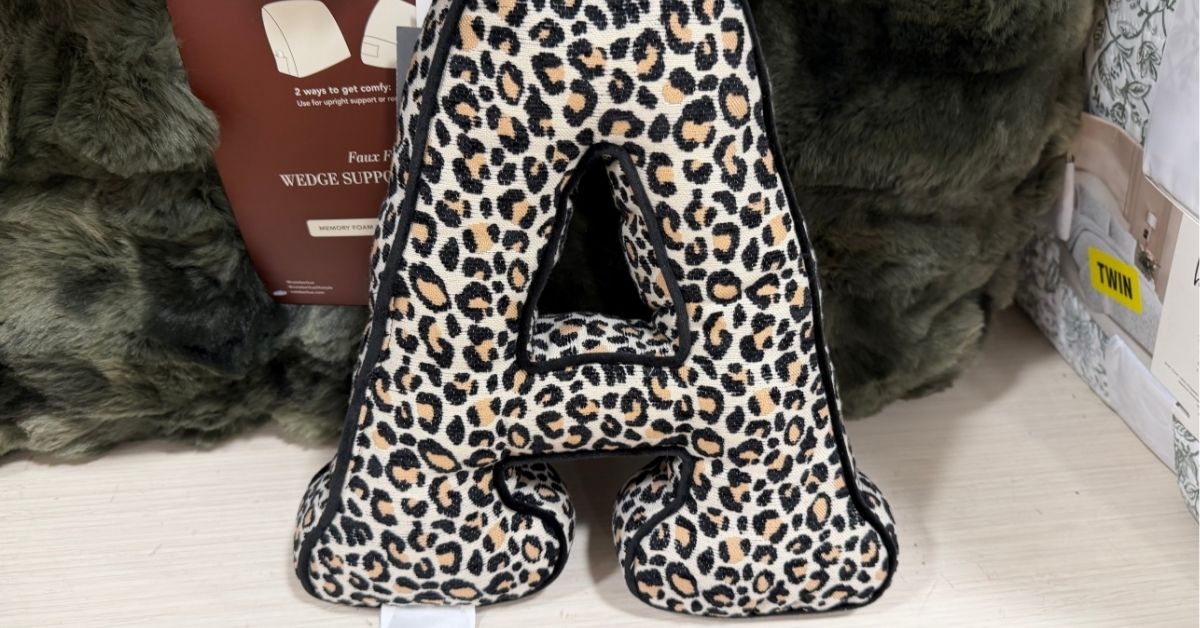leopard letter pillow