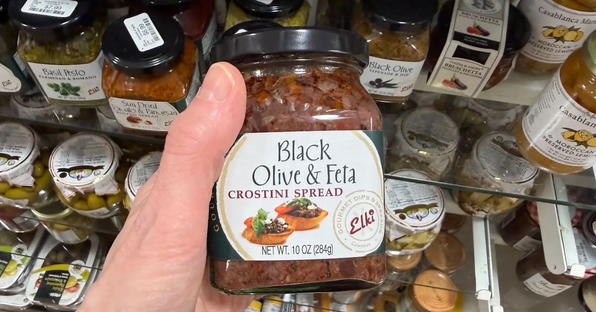 elki black olive feta crostini spread