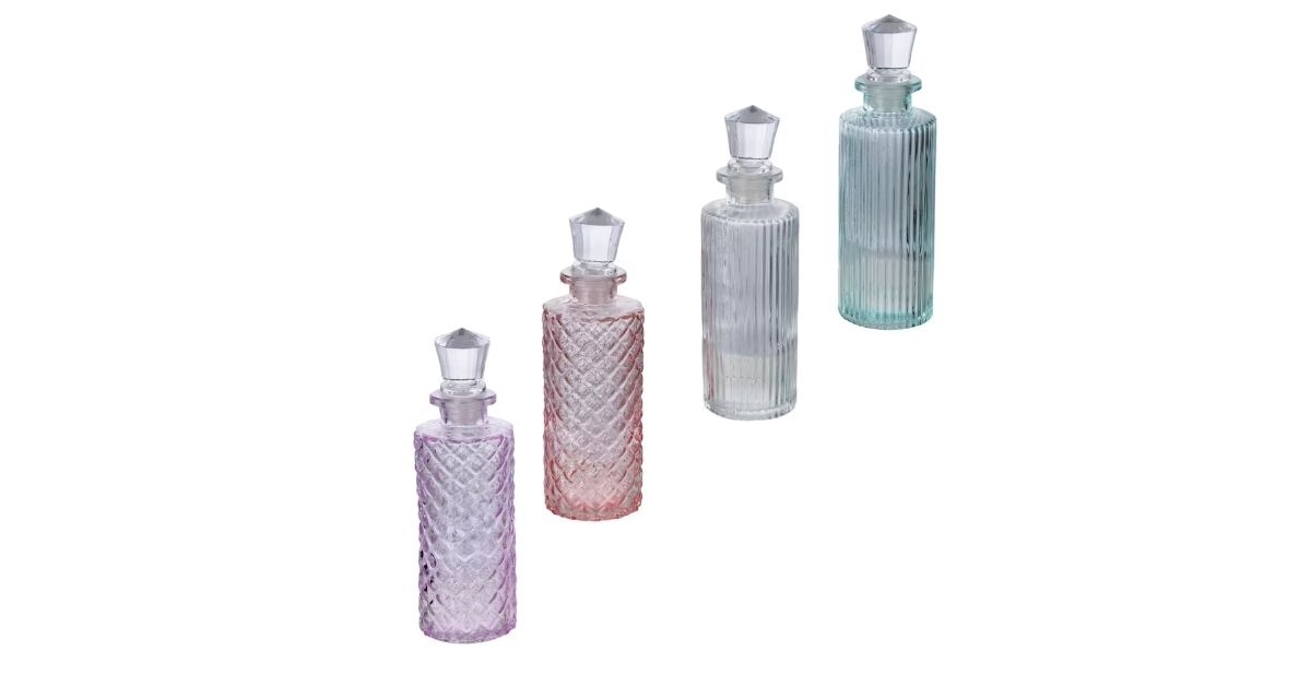 diamond lid glass bottle