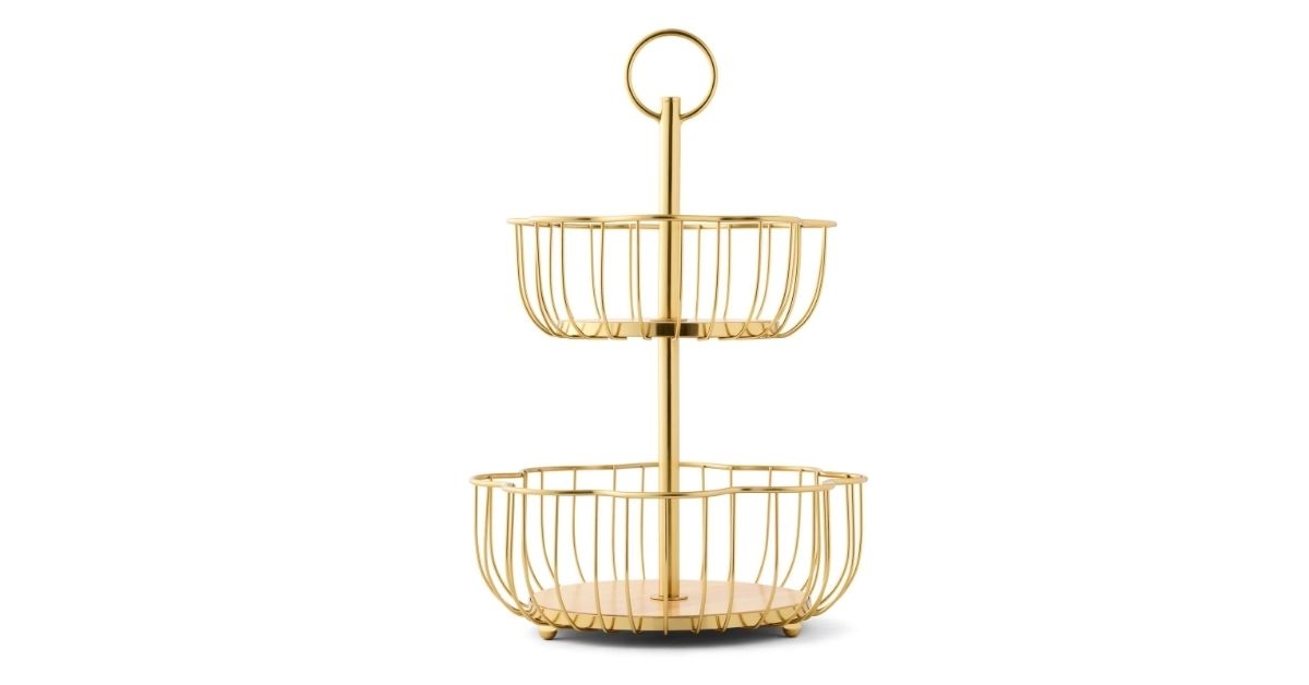2-tier scalloped wire basket