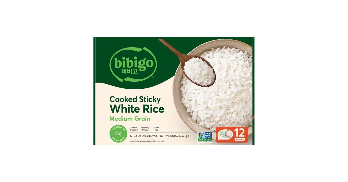 bibigo cooked sticky white rice bowls