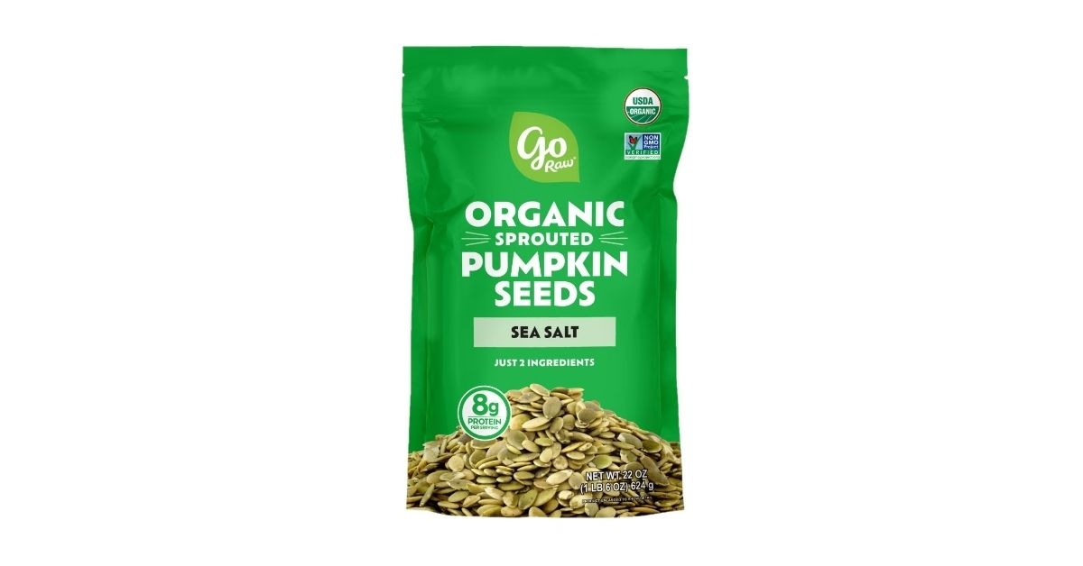 sprouted organic pumpkin seeds with sea salt
