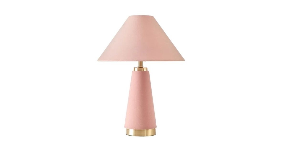 beautiful rose pink velvelt table lamp