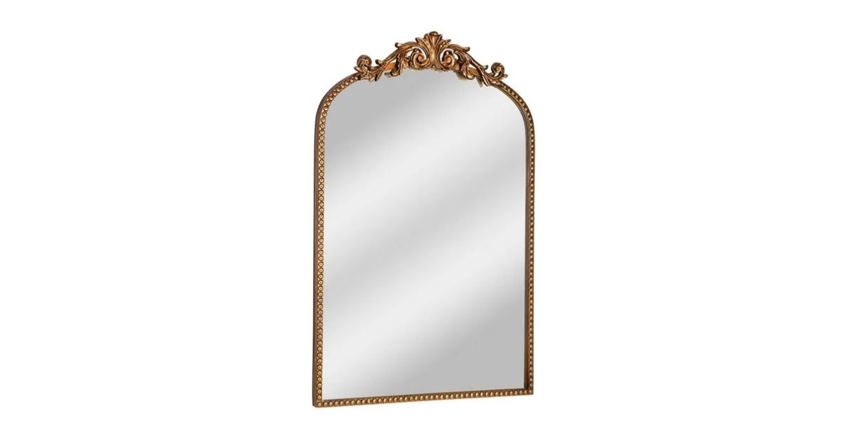 gold arched wall mirror