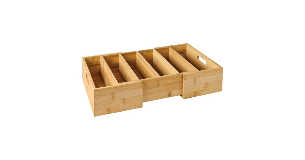 bamboo dish and lid organizer