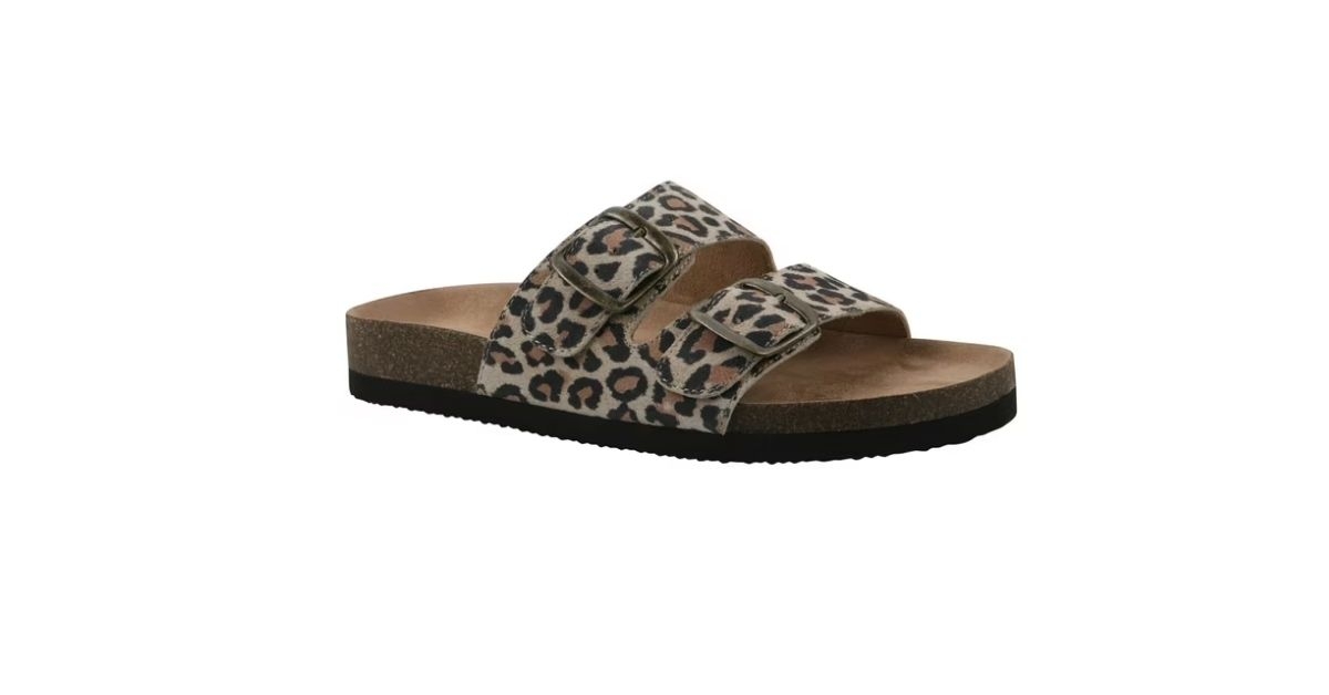 double buckle leather sandals