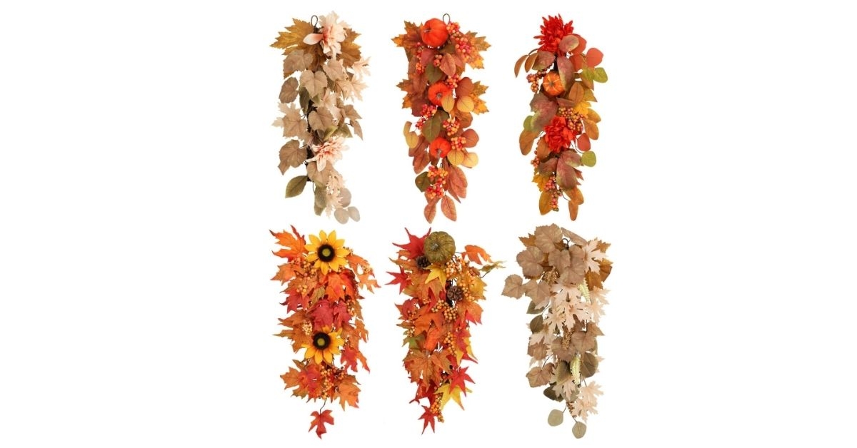 fall themed door swag decor