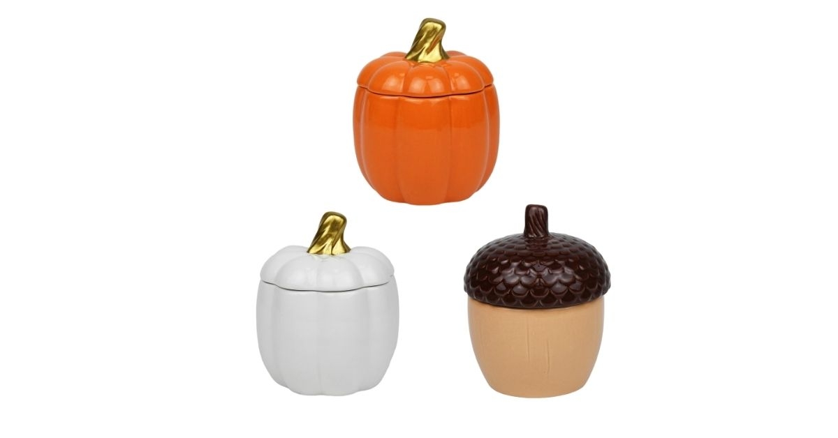 glazed pumpkin trinket boxes with lids