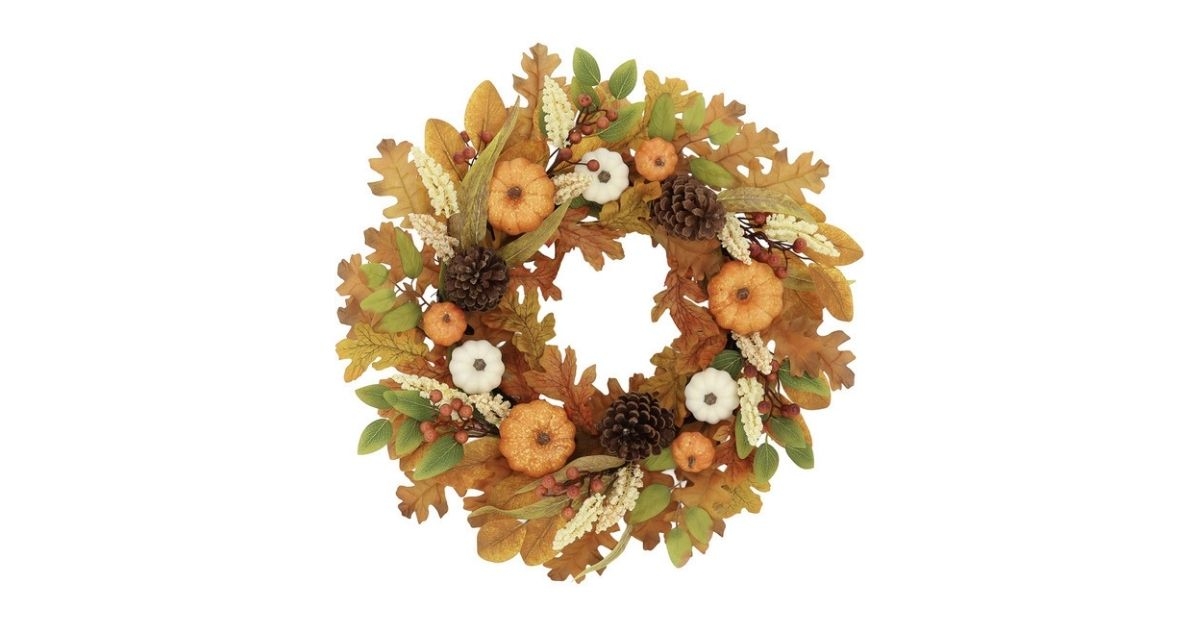 fall pumpkins harvest wreath