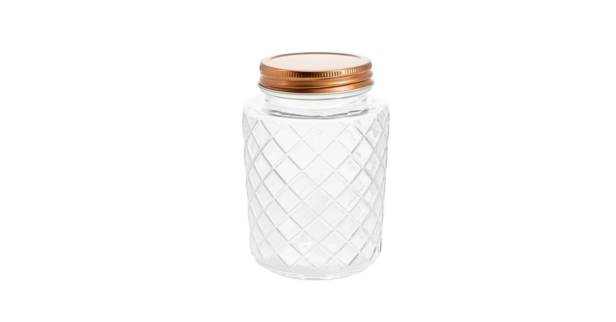 lattice glass jar