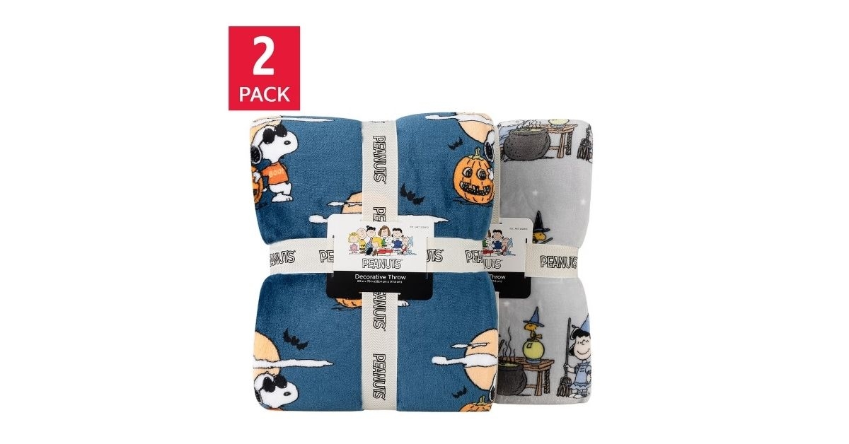 peanuts printed velvetloft throw basket